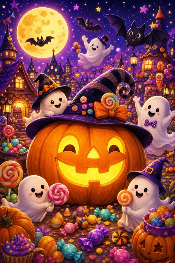 かぼちゃとおばけたちのハロウィン